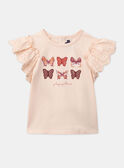 T-shirt cor-de-rosa com borboletas KROPEPETTE / 24E2PFE2TMCE403