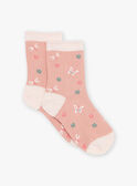 Meias cor-de-rosa com Jacquard borboleta FISOZETTE / 23E4PFD1SOQD318