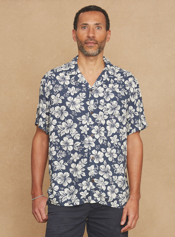 Camisa azul-marinho com estampado florido KROCHEMAGEM / 24E3GHT1CHM070