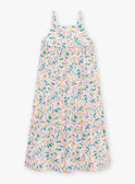 Vestido midi em popelina esbranquiçado com folhos e estampado florido menina CAUROBETTE 2 / 22E2PFU4RBSA001