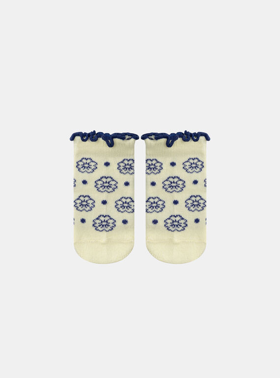 Meias Jacquard Flor Amarelo-Pálido KAULINE / 24E4BFR1SOQ103