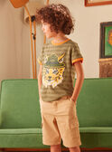 T-shirt caqui com estampado de lince KLEBOAGE / 24E3PGO2TMC612