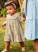 Vestido com folhos azul marinho com estampado florido FABETTY / 23E1BF81ROB070