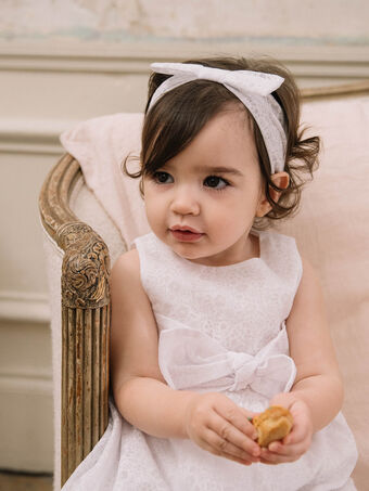 Fita branco em véu com estampado florido bebé menina CAJODDY / 22E4BFH1BAN001