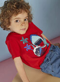 T-shirt vermelha com padrão de tubarão menino CYDOAGE3 / 22E3PGT1TMCF525