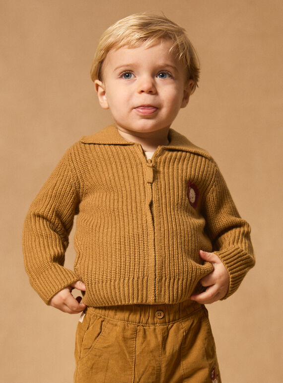 Cardigan de malha com fecho de correr e gola de polo MAARMAND / 25E1BG71GIL812