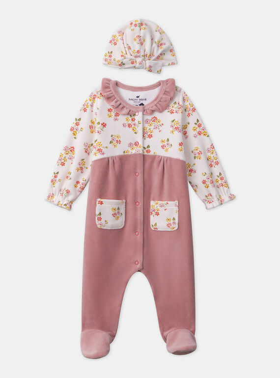 Babygrow de veludo com gorro 