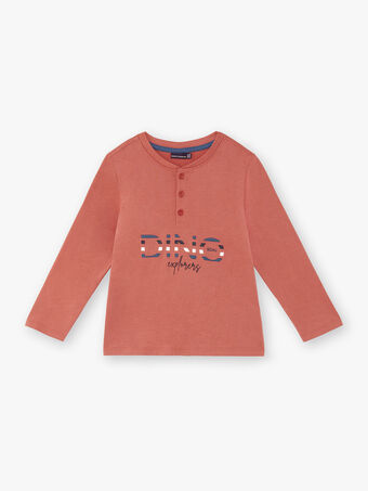 T-shirt mangas compridas vermelho-tijolo criança menino ZECRIAGE / 21E3PGB1TML506