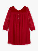 Vestido vermelho em veludo e tule com purpurinas GLYREDETTE / 23H2PFN3ROBF529