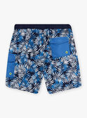 Calções de banho azul com estampado de folhas menino CYSHORTAGE / 22E4PGO6MAI622
