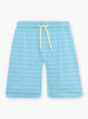 Pijama amarelo-florescente e azul com padrão de crocodilo na praia menino CAPLAGE / 22E5PG51PYJB113