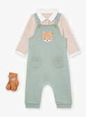Conjunto body, jardineiras e meias caqui e avelã LOIC / 24H0CG12ENS604