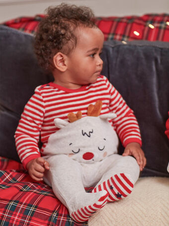 Babygro de Natal com padrão rena e gorro bebé menino BUISAAC / 21H5BGI1GREA011