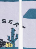 Meias curtas lilás e azul-pato com padrão jacquard deserto FLANAGE / 23E4PGO1SOBH700