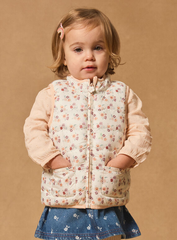 Casaco acolchoado floral sem mangas reversível MABLANCHE / 25E1BF71D3EE403