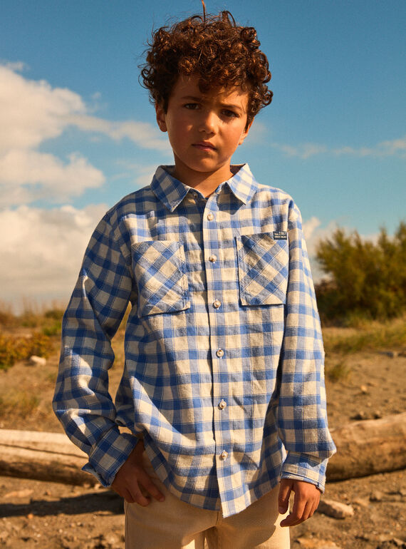 Camisa aos quadrados azul MEMINAGE / 25E3PG81CHM001