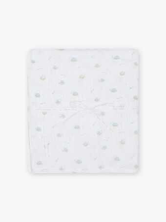 Cobertor em gaze dupla com estampado de tartarugas recém-nascido unissexo CORNIL / 22E0AMI1D4P000