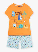 Pijama laranja e azul com padrão de monstros menino CAMONAGE / 22E5PG56PYJ400