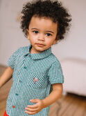 Camisa com estampado vichy verde e branco bebé menino CATARCEL / 22E1BGM1CHMG627