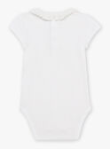Body cru com gola aos folhos e bordados floridos bebé menina CANORA / 22E1BFK1BOD001