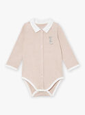 Conjunto body, jardineiras e meias caqui e avelã LOIC / 24H0CG12ENS604