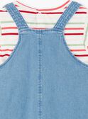Conjunto vestido-jardineiras e T-shirt às riscas ZOCHUETTE / 21E2PFJ1ENSP269