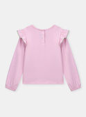 T-shirt rosa-marshmallow com folhos nos ombros KABOULETTE / 24E2PF31TML318