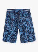 Bermudas azul-marinho estampado de folhagem menino 22E3PGT3BER070