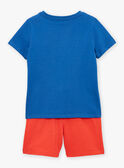 Conjunto de 2 peças azul de França e vermelho-morango em algodão KUEPLAGE 2 / 24E3PGH1ENSC226