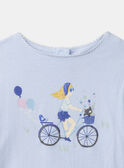 T-shirt de manga curta azul-celeste MEPIAFETTE / 25E2PF81TMC020