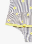 Fato de banho azul-marinho e amarelo com estampado às riscas e sóis FITINA / 23E4BFM2MAIA001