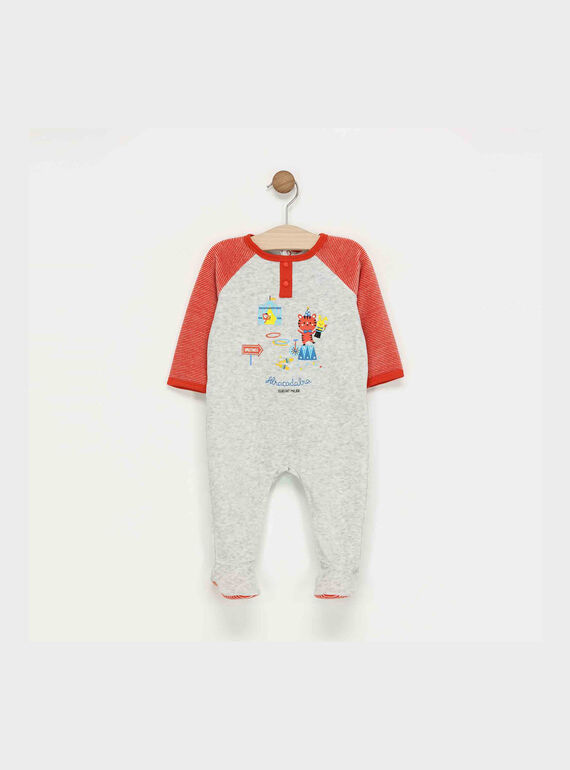 Babygro cinzento mesclado REMERLIN / 19E5BG76GRE943