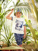 Bermudas azul com estampado folhagem menino CIPOPAGE / 22E3PGK2BERC211