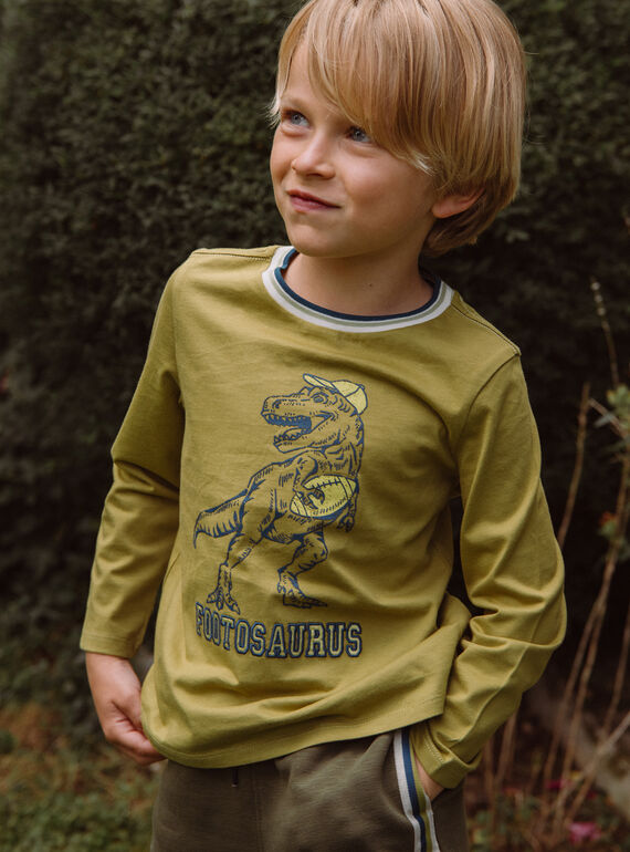 T-shirt amarelo-mostarda com padrão de dinossauro GEMATCHAGE / 23H3PG82TMLG630